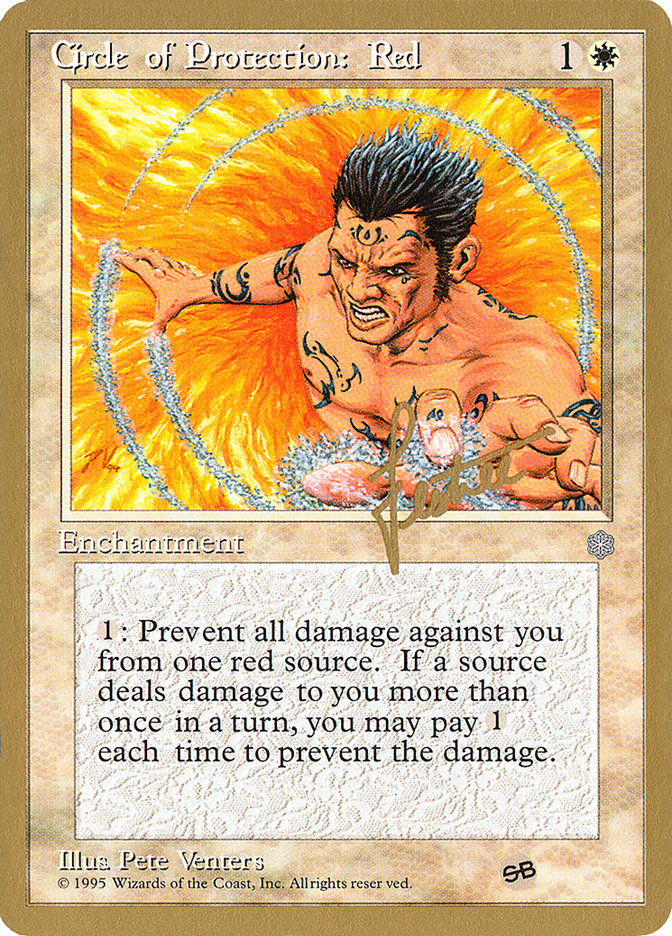 Circle of Protection: Red (Bertrand Lestree) (SB) (ICE) [Pro Tour Collector Set] | Play N Trade Winnipeg