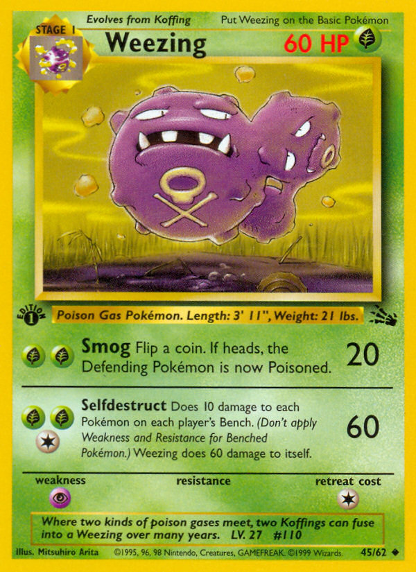 Weezing (45/62) [Fossil 1st Edition] | Play N Trade Winnipeg