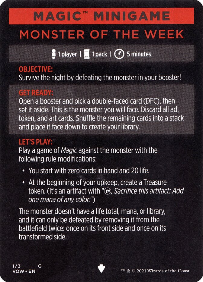 Monster of The Week (Magic Minigame) [Innistrad: Crimson Vow Minigame] | Play N Trade Winnipeg