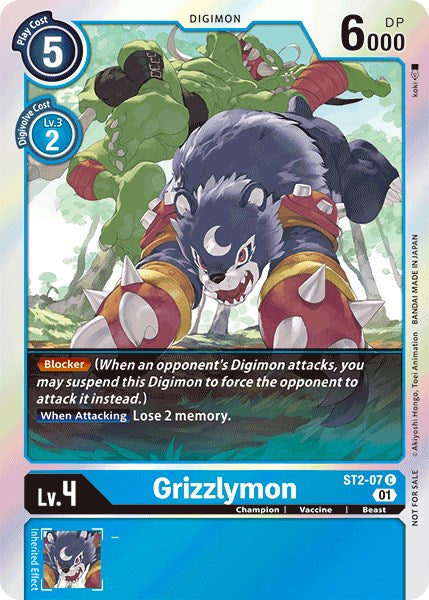 Grizzlymon [ST2-07] (Official Tournament Pack Vol.4) [Starter Deck: Cocytus Blue Promos] | Play N Trade Winnipeg