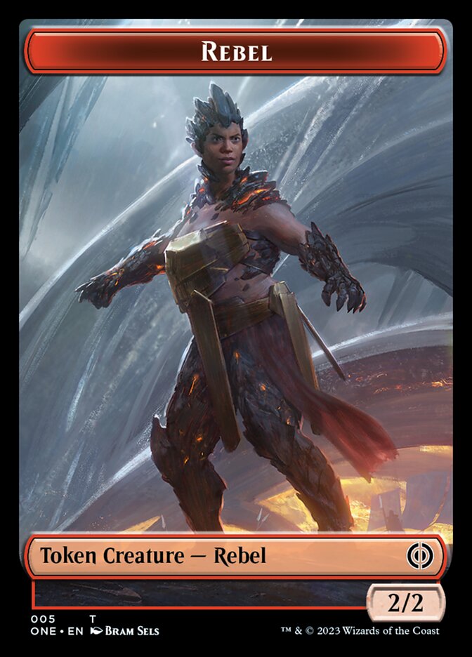 Rebel // Phyrexian Germ Double-Sided Token [Phyrexia: All Will Be One Commander Tokens] | Play N Trade Winnipeg