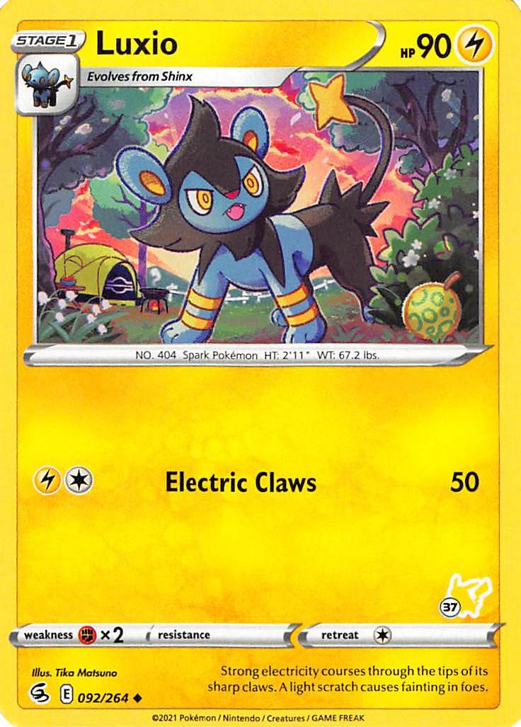 Luxio (092/264) (Pikachu Stamp #37) [Battle Academy 2022] | Play N Trade Winnipeg