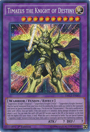 Timaeus the Knight of Destiny [DRL2-EN001] Secret Rare | Play N Trade Winnipeg