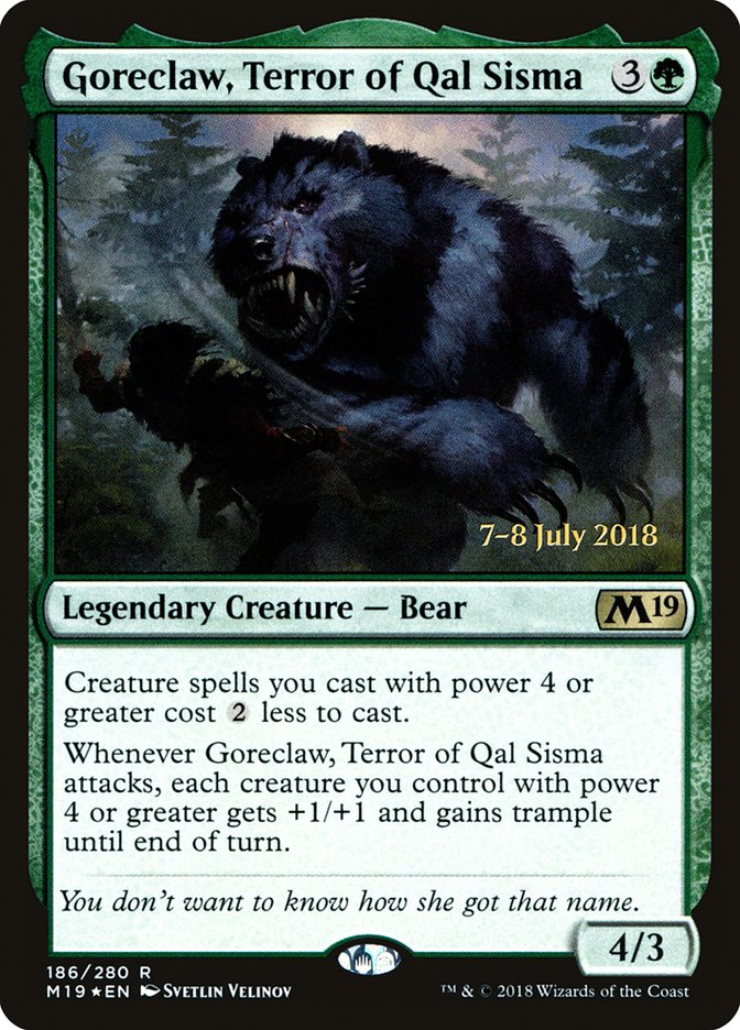 Goreclaw, Terror of Qal Sisma  [Core Set 2019 Prerelease Promos] | Play N Trade Winnipeg