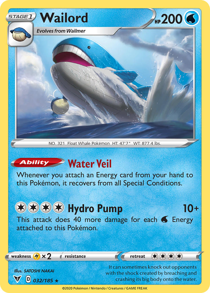 Wailord (032/185) [Sword & Shield: Vivid Voltage] | Play N Trade Winnipeg