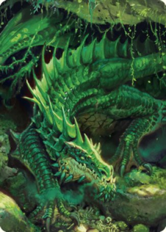 Lurking Green Dragon Art Card [Commander Legends: Battle for Baldur's Gate Art Series] | Play N Trade Winnipeg