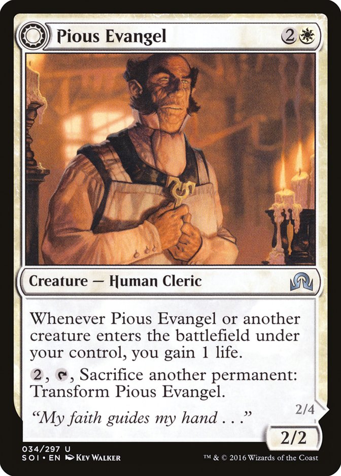 Pious Evangel // Wayward Disciple [Shadows over Innistrad] | Play N Trade Winnipeg