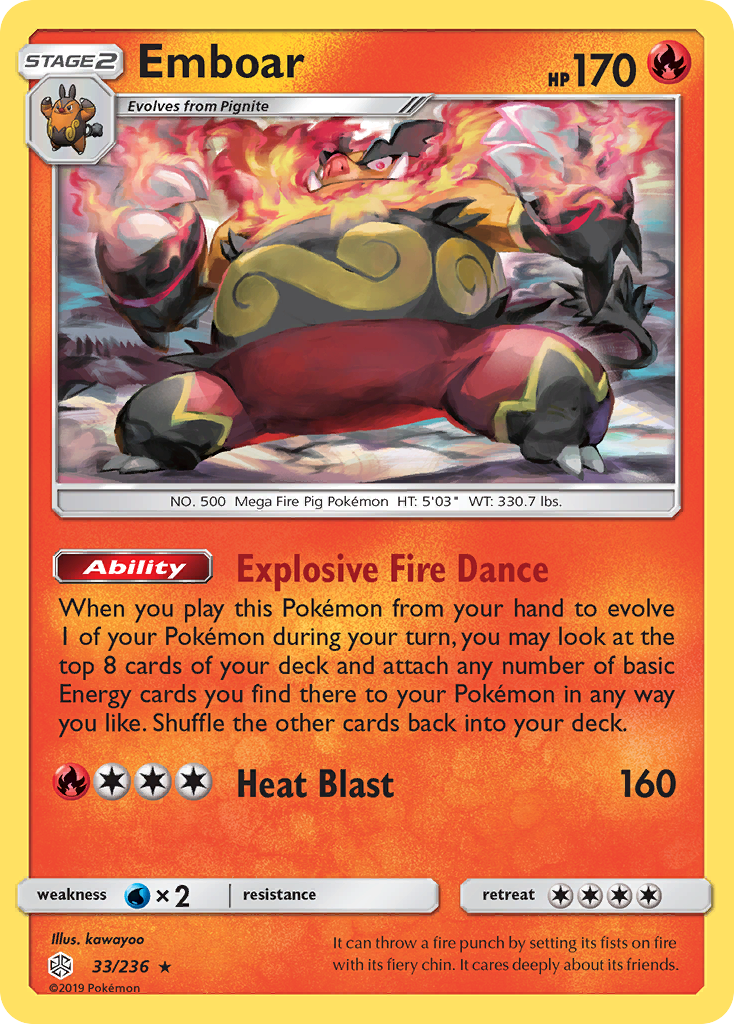 Emboar (33/236) [Sun & Moon: Cosmic Eclipse] | Play N Trade Winnipeg