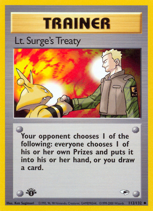 Lt. Surge's Treaty (112/132) [Gym Heroes 1st Edition] | Play N Trade Winnipeg