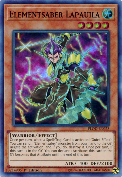 Elementsaber Lapauila [FLOD-EN023] Super Rare | Play N Trade Winnipeg