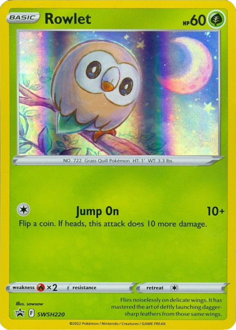 Rowlet (SWSH220) (Cosmos Holo) [Sword & Shield: Black Star Promos] | Play N Trade Winnipeg