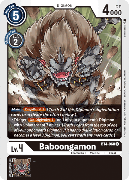 Baboongamon [BT4-068] [Great Legend] | Play N Trade Winnipeg