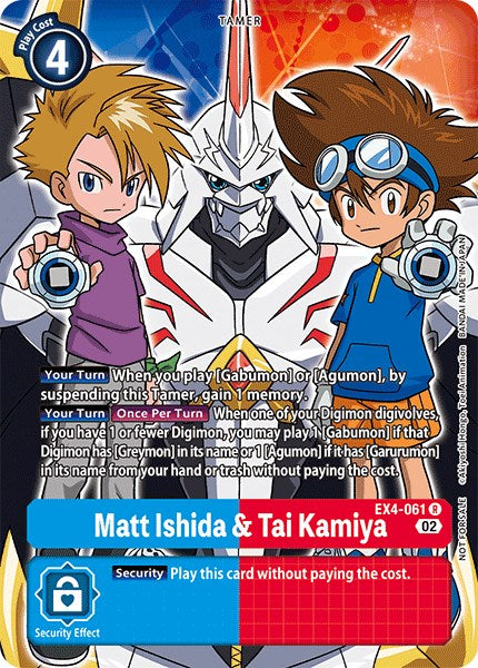 Matt Ishida & Tai Kamiya [EX4-061] (Alternate Art) [Alternative Being Booster] | Play N Trade Winnipeg