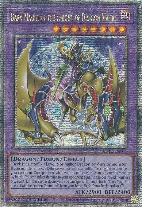 Dark Magician the Knight of Dragon Magic [BLMR-EN001] Quarter Century Secret Rare | Play N Trade Winnipeg