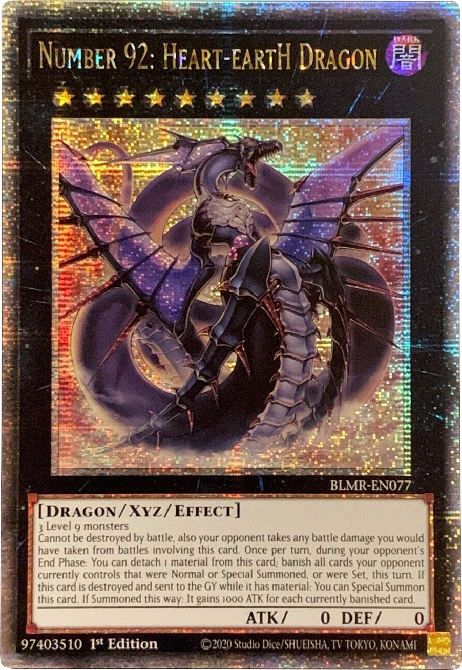 Number 92: Heart-eartH Dragon [BLMR-EN077] Quarter Century Secret Rare | Play N Trade Winnipeg