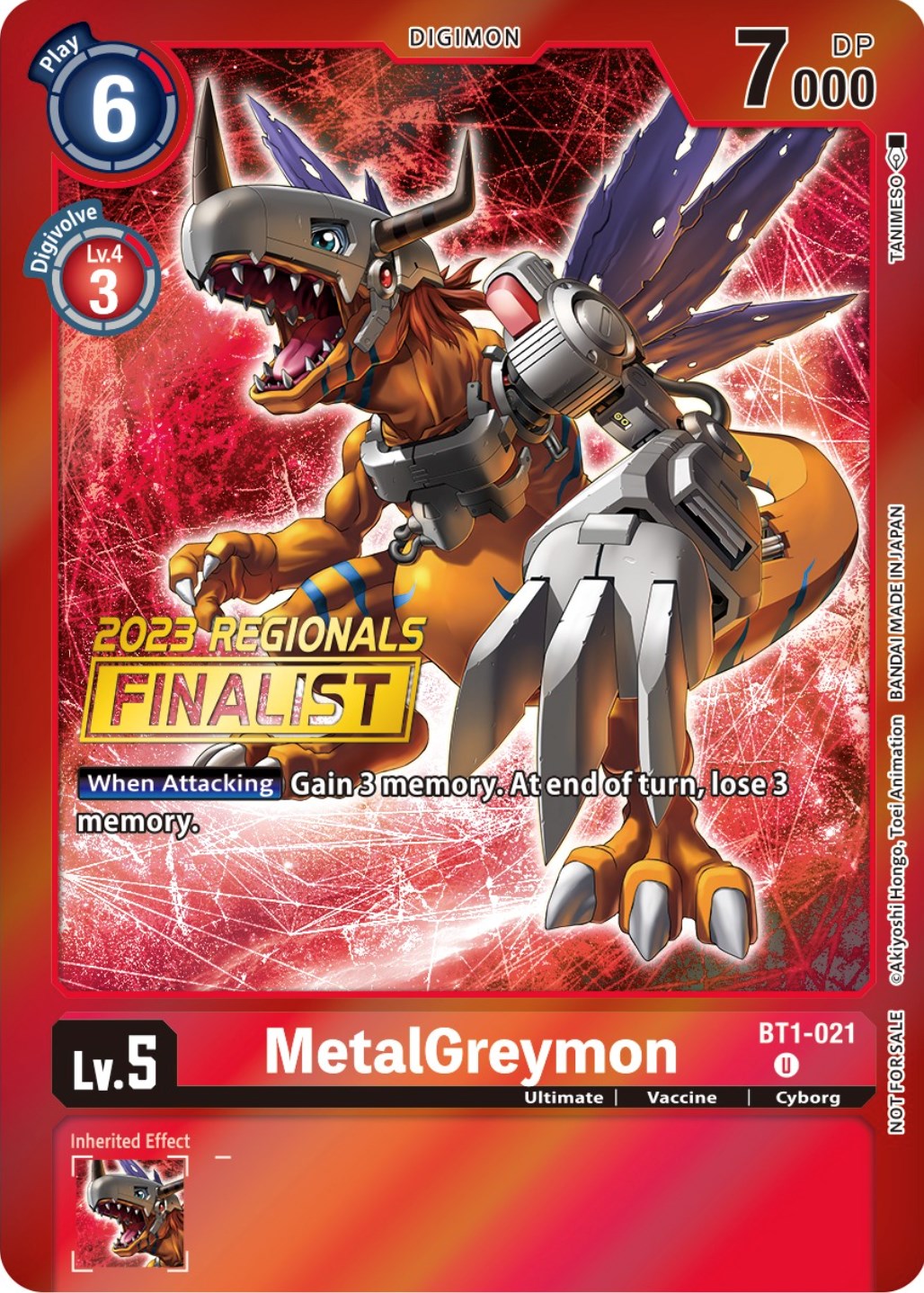 MetalGreymon [BT1-021] (2023 Regionals Finalist) [Release Special Booster Promos] | Play N Trade Winnipeg