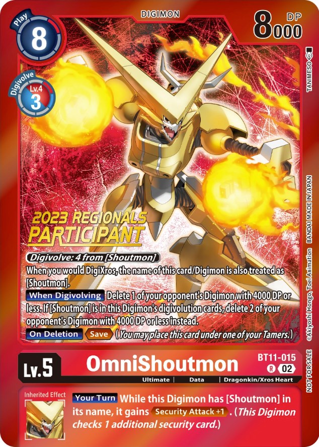 OmniShoutmon [BT11-015] (2023 Regionals Participant) [Dimensional Phase Promos] | Play N Trade Winnipeg