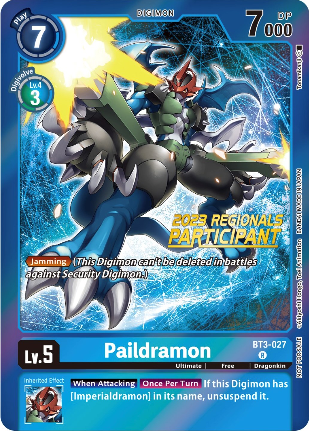 Paildramon [BT3-027] (2023 Regionals Participant) [Release Special Booster Promos] | Play N Trade Winnipeg