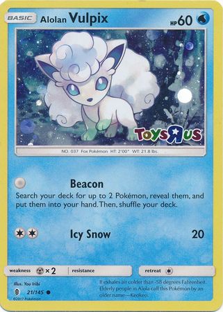 Alolan Vulpix (21/145) (Toys R Us Promo) [Sun & Moon: Guardians Rising] | Play N Trade Winnipeg