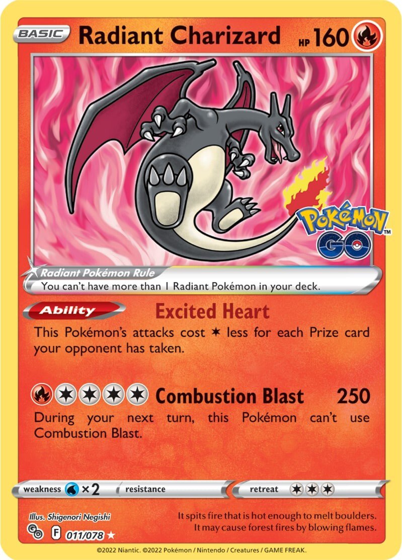 Radiant Charizard (011/078) [Pokémon GO] | Play N Trade Winnipeg