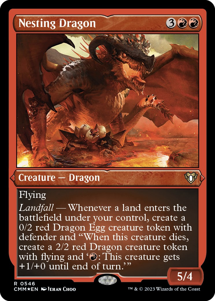 Nesting Dragon (Foil Etched) [Commander Masters] | Play N Trade Winnipeg