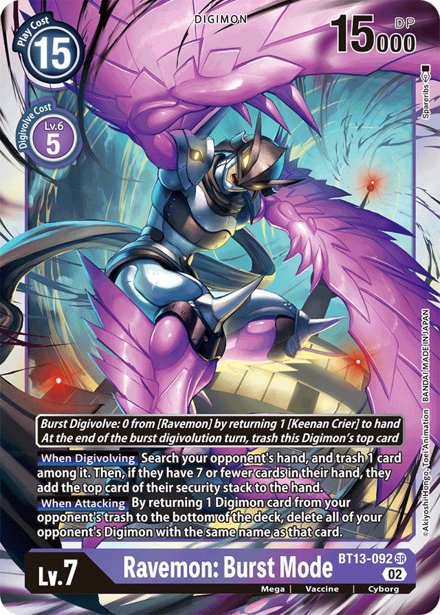 Ravemon: Burst Mode [BT13-092] [Versus Royal Knights Booster] | Play N Trade Winnipeg