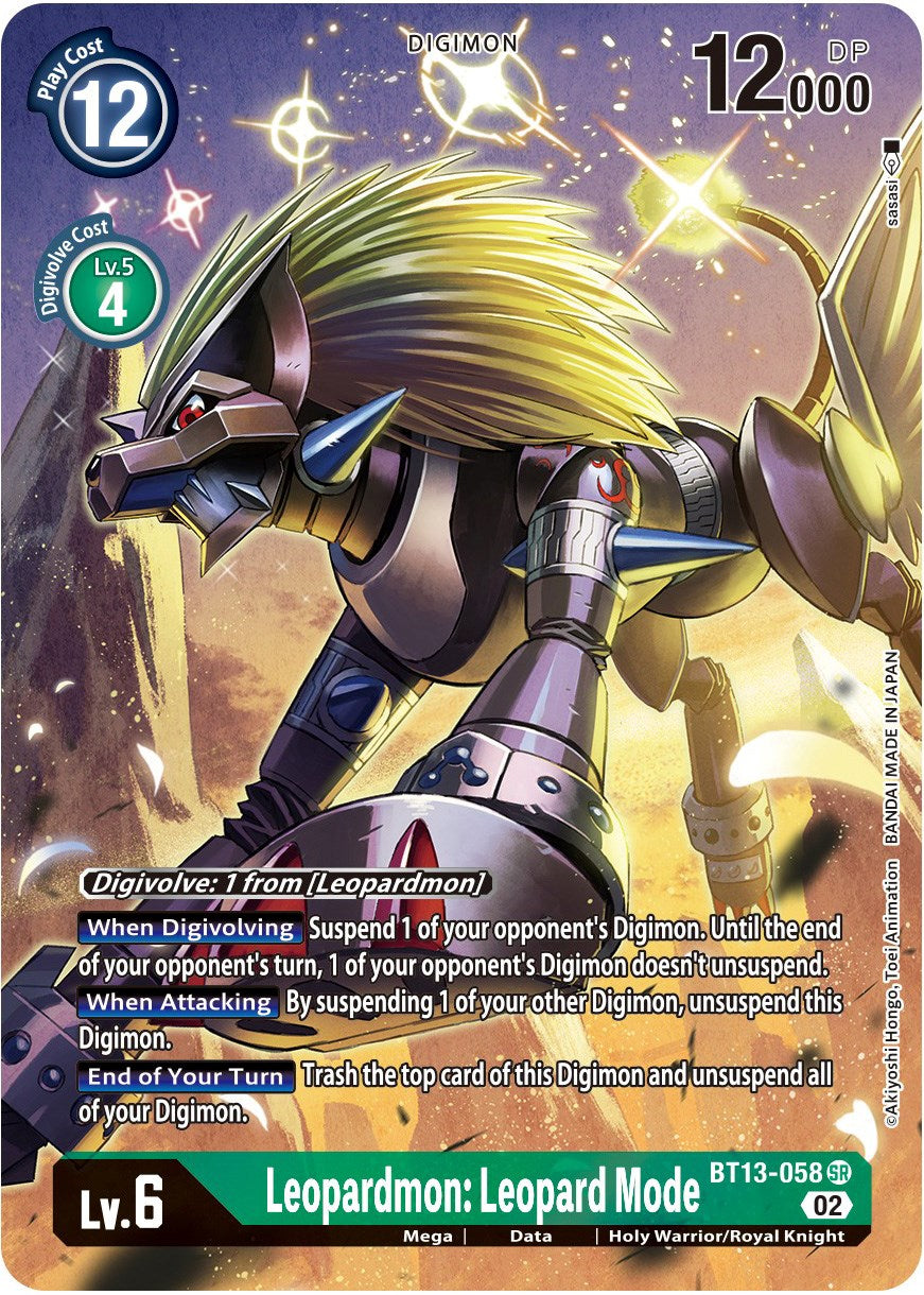 Leopardmon: Leopard Mode [BT13-058] (Alternate Art) [Versus Royal Knights Booster] | Play N Trade Winnipeg