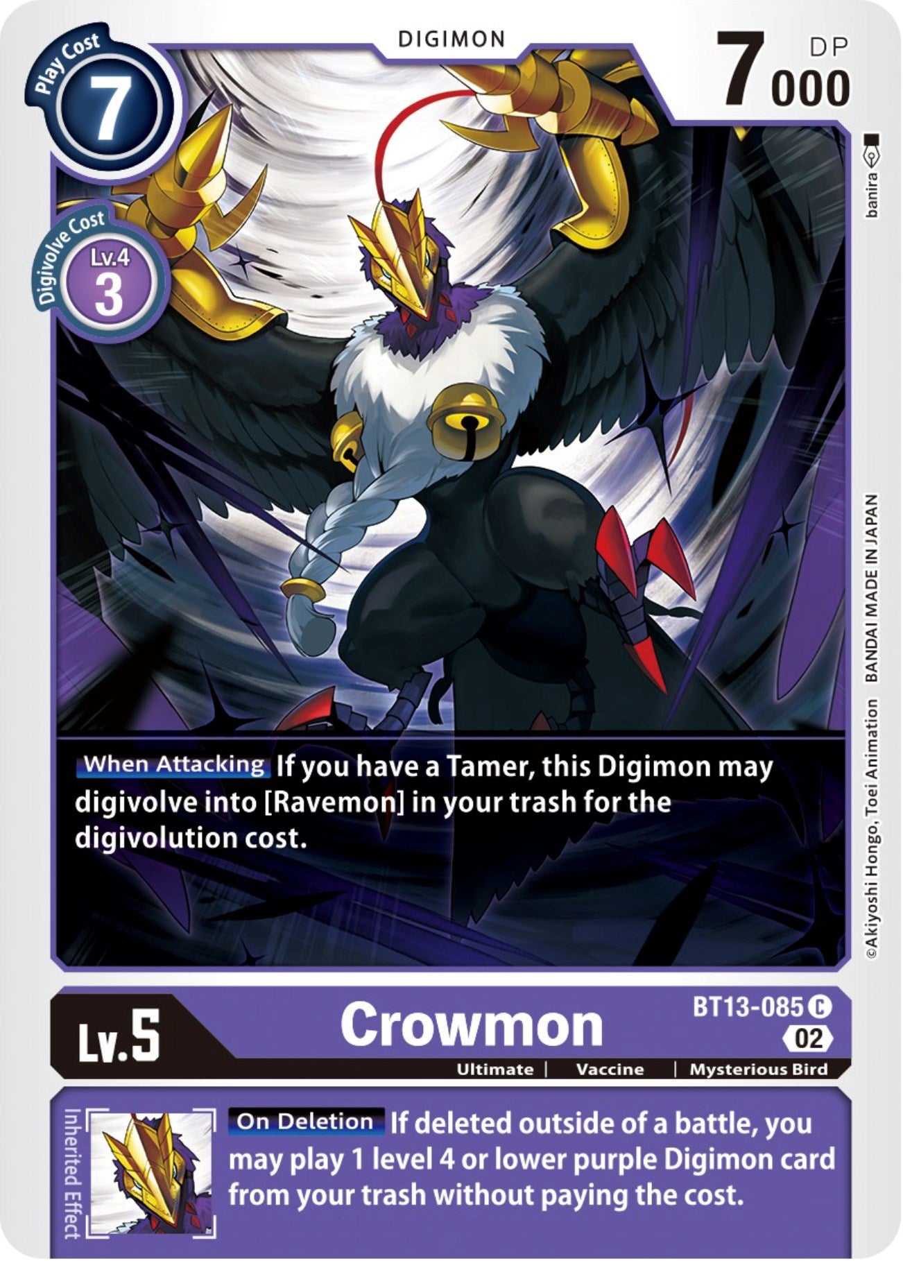 Crowmon [BT13-085] [Versus Royal Knights Booster] | Play N Trade Winnipeg