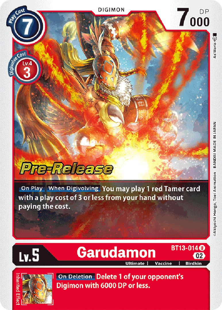 Garudamon [BT13-014] [Versus Royal Knight Booster Pre-Release Cards] | Play N Trade Winnipeg