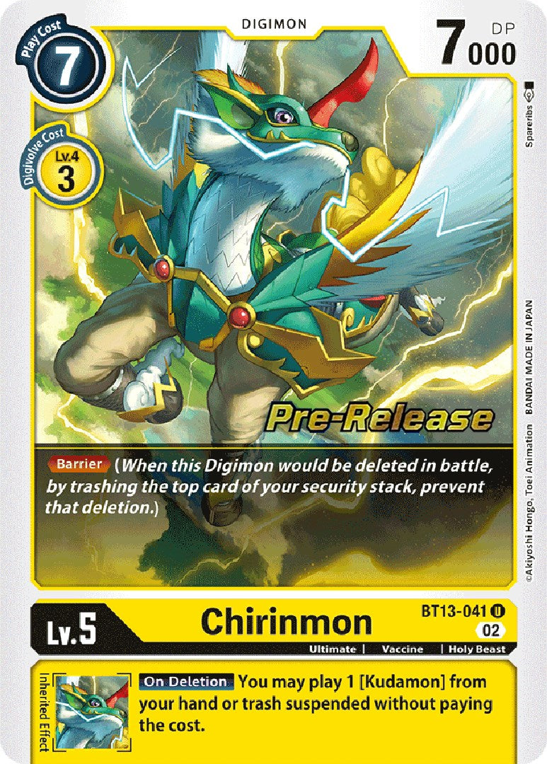Chirinmon [BT13-041] [Versus Royal Knight Booster Pre-Release Cards] | Play N Trade Winnipeg