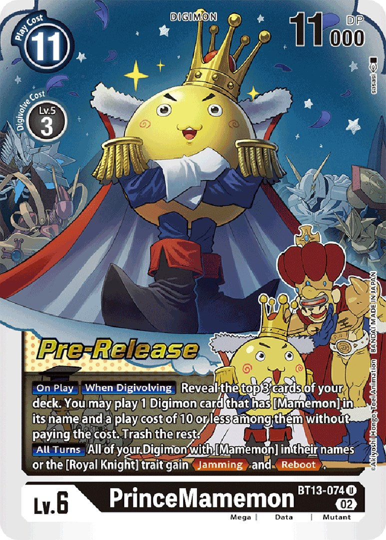 PrinceMamemon [BT13-074] [Versus Royal Knight Booster Pre-Release Cards] | Play N Trade Winnipeg