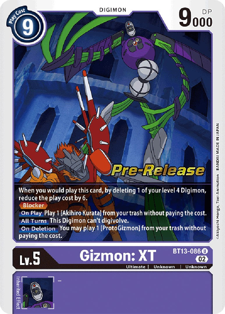 Gizmon: XT [BT13-086] [Versus Royal Knight Booster Pre-Release Cards] | Play N Trade Winnipeg