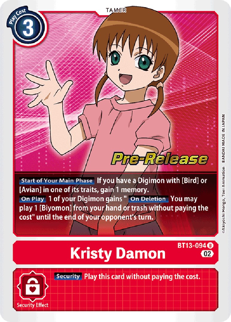 Kristy Damon [BT13-094] [Versus Royal Knight Booster Pre-Release Cards] | Play N Trade Winnipeg