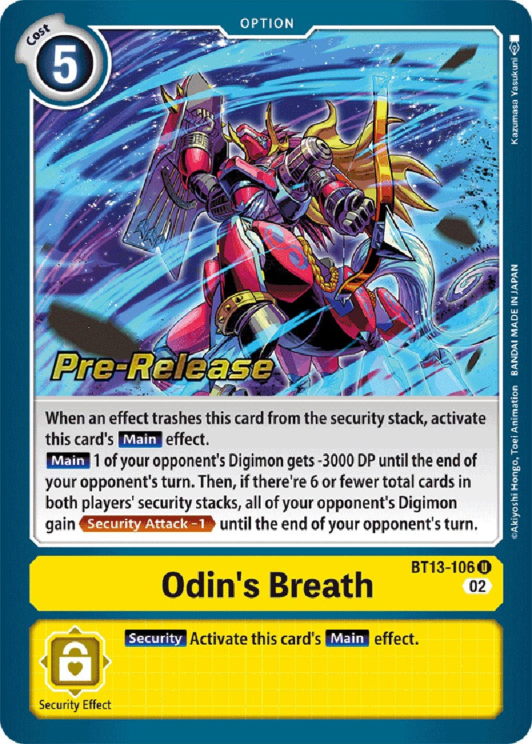 Odin's Breath [BT13-106] [Versus Royal Knight Booster Pre-Release Cards] | Play N Trade Winnipeg