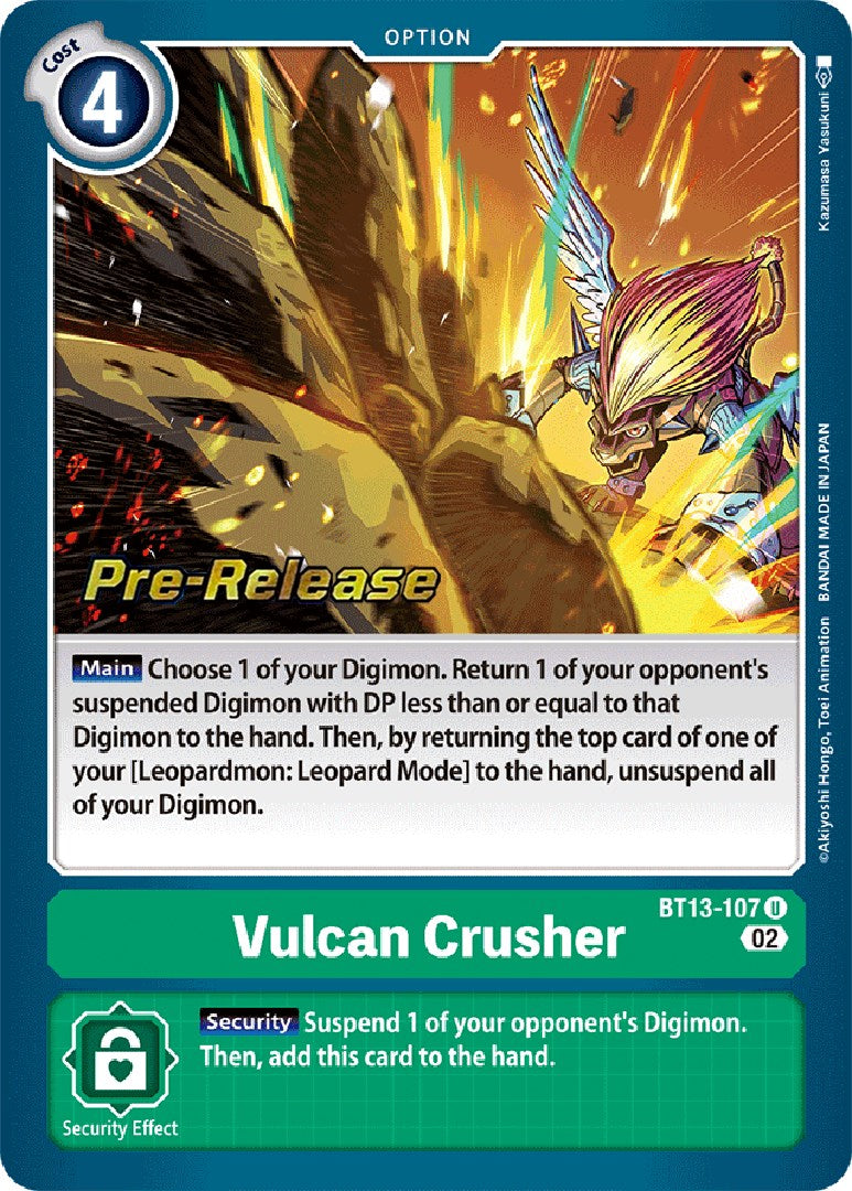 Vulcan Crusher [BT13-107] [Versus Royal Knight Booster Pre-Release Cards] | Play N Trade Winnipeg