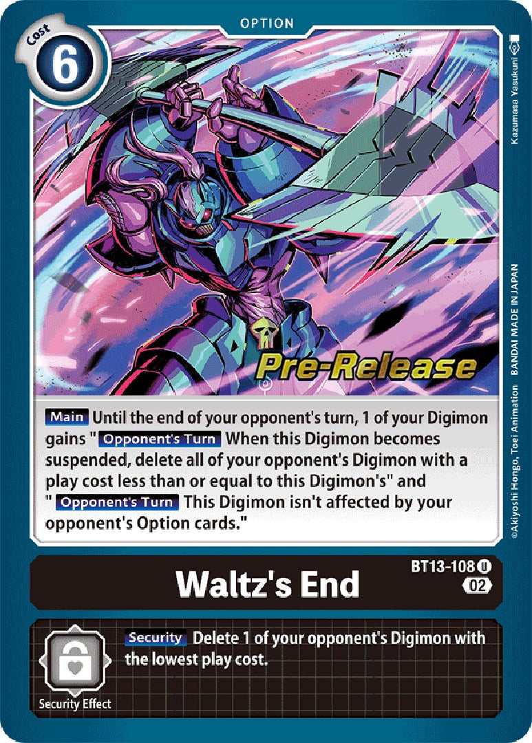 Waltz's End [BT13-108] [Versus Royal Knight Booster Pre-Release Cards] | Play N Trade Winnipeg