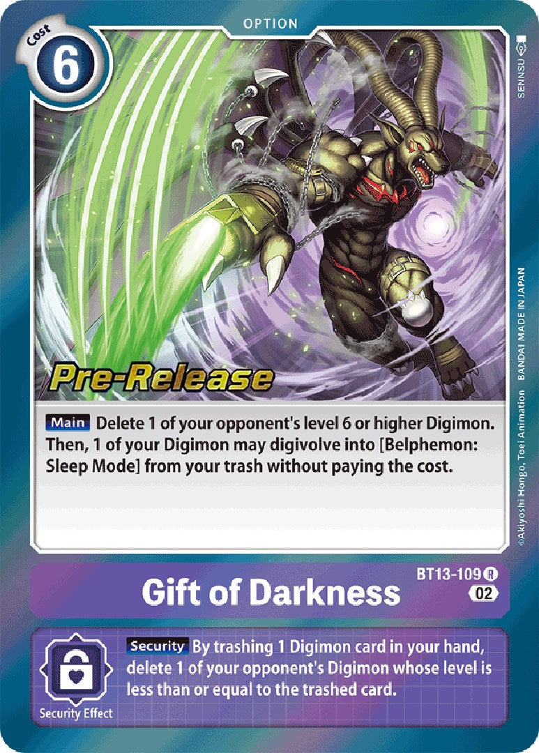 Gift of Darkness [BT13-109] [Versus Royal Knight Booster Pre-Release Cards] | Play N Trade Winnipeg