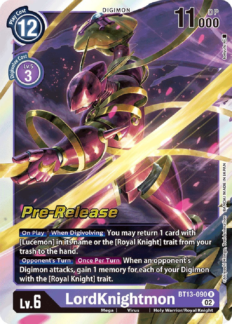 LordKnightmon [BT13-090] [Versus Royal Knight Booster Pre-Release Cards] | Play N Trade Winnipeg