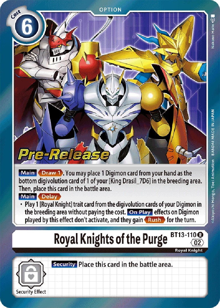 Royal Knights of the Purge [BT13-110] [Versus Royal Knight Booster Pre-Release Cards] | Play N Trade Winnipeg