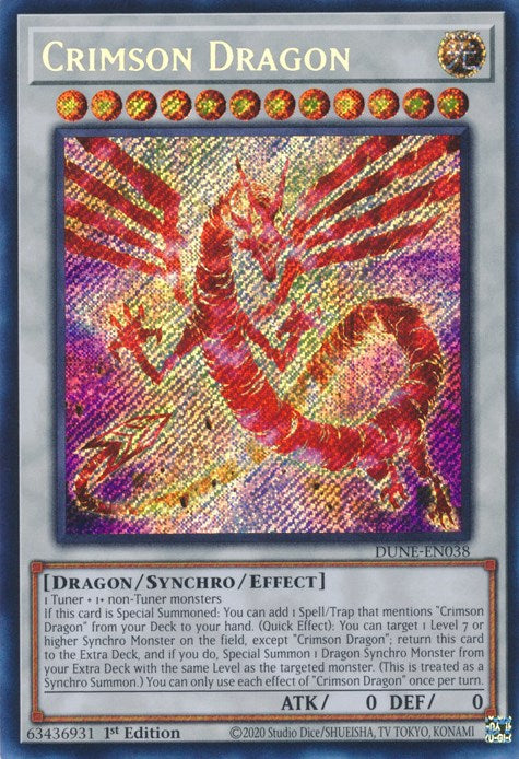 Crimson Dragon [DUNE-EN038] Secret Rare | Play N Trade Winnipeg