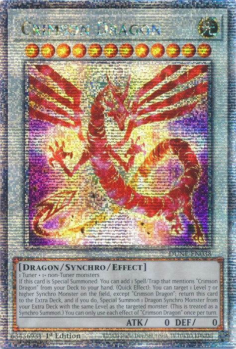 Crimson Dragon [DUNE-EN038] Quarter Century Secret Rare | Play N Trade Winnipeg