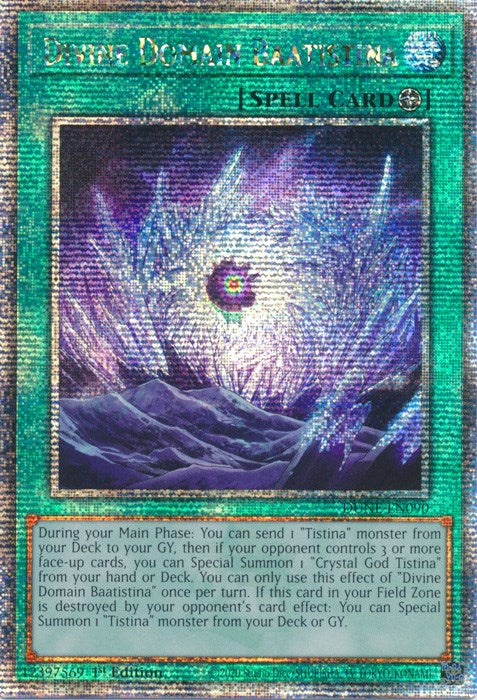 Divine Domain Baatistina [DUNE-EN090] Quarter Century Secret Rare | Play N Trade Winnipeg