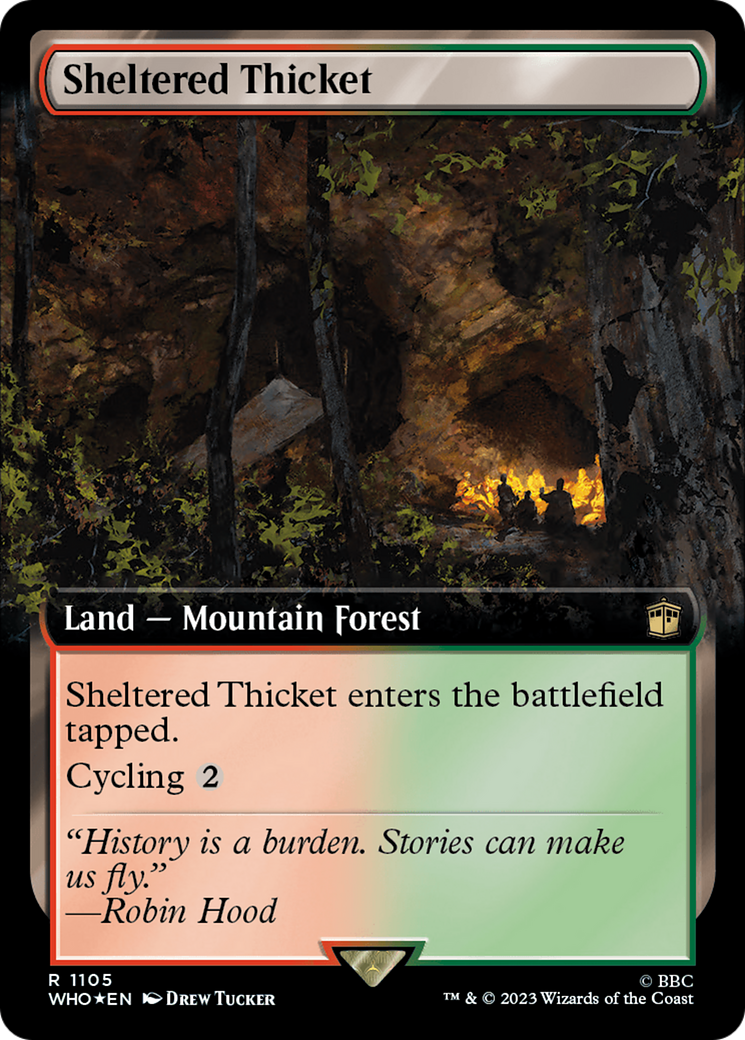 Sheltered Thicket (Extended Art) (Surge Foil) [Doctor Who] | Play N Trade Winnipeg