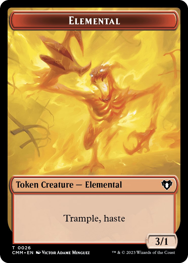 Elemental (0026) // Construct (0041) Double-Sided Token [Commander Masters Tokens] | Play N Trade Winnipeg