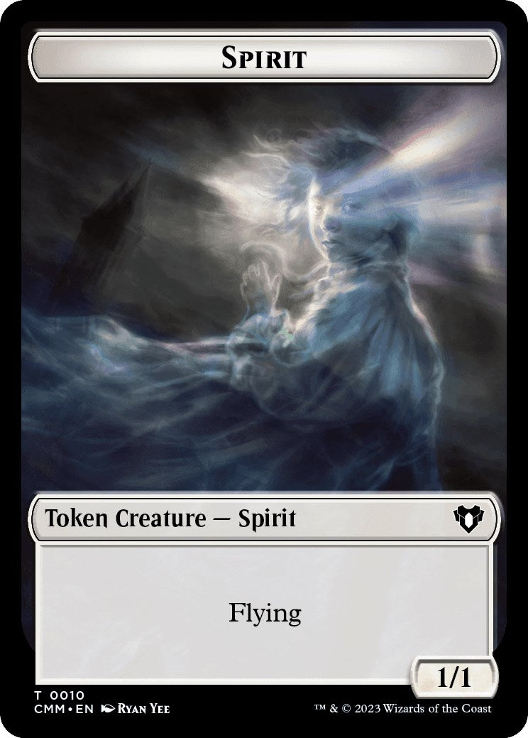 Spirit (0010) // Cat (0005) Double-Sided Token [Commander Masters Tokens] | Play N Trade Winnipeg