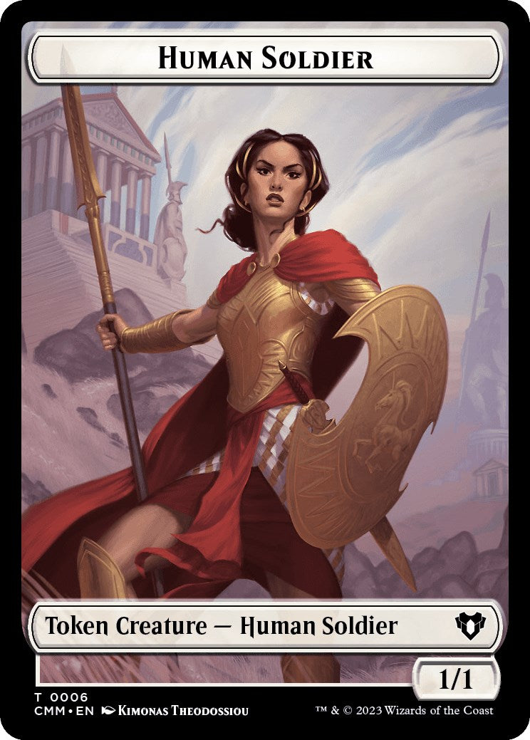 Human Soldier // Dragon (0021) Double-Sided Token [Commander Masters Tokens] | Play N Trade Winnipeg