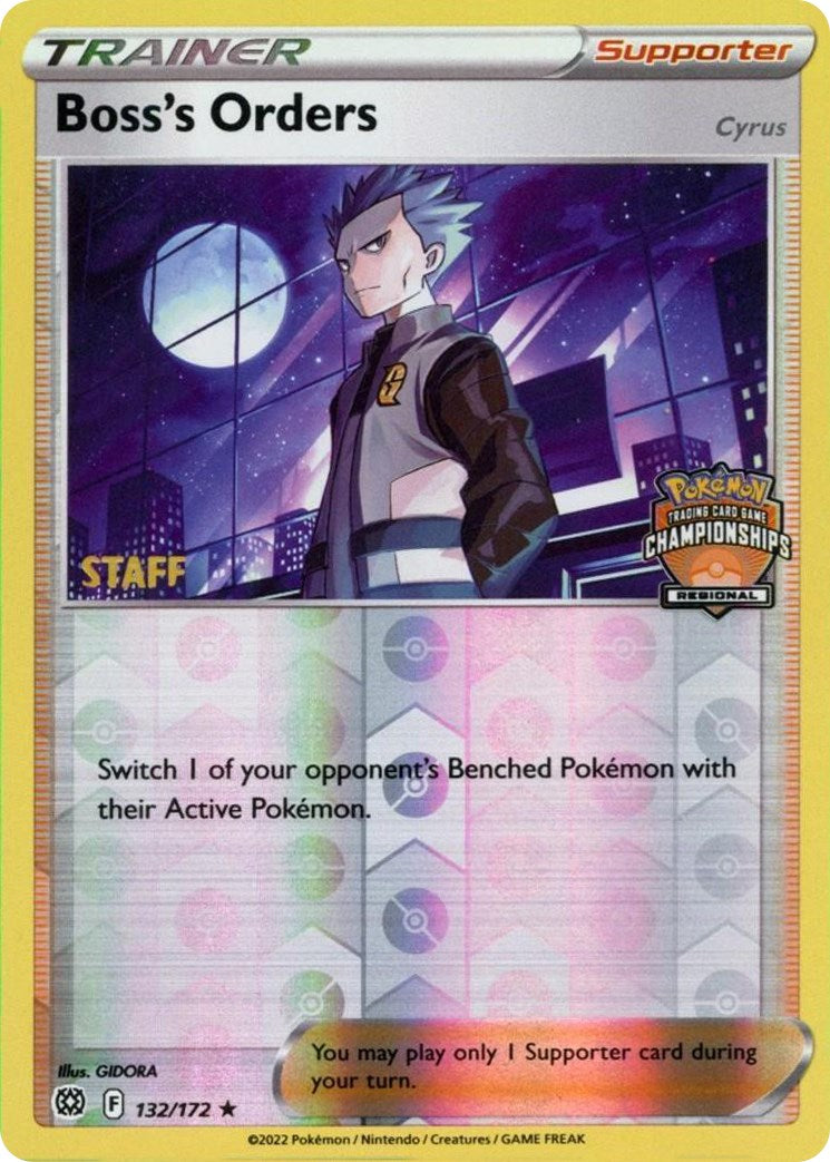 Boss's Orders (132/172) (Regional Championship Promo) (Staff) [Sword & Shield: Brilliant Stars] | Play N Trade Winnipeg