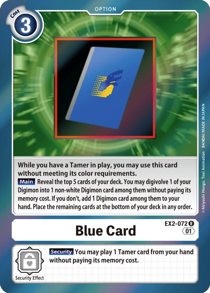 Blue Card [EX2-072] [Digital Hazard] | Play N Trade Winnipeg