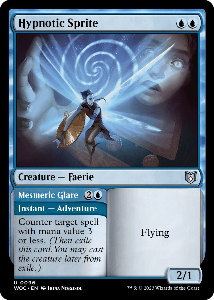 Hypnotic Sprite // Mesmeric Glare [Wilds of Eldraine Commander] | Play N Trade Winnipeg