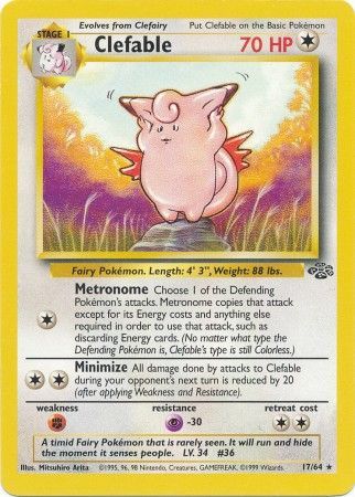 Clefable (17/64) [Jungle Unlimited] | Play N Trade Winnipeg